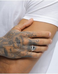Kuzzoi - ICONIC EXCLUSIVE - Enamel Signet Ring in 925 Sterling Silver