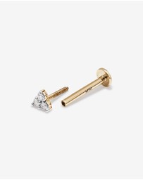 Michael Hill - Diamond Trio Flat Back Helix Stud Earring in 10kt Yellow Gold