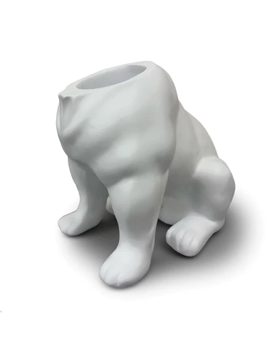 Urban Attitude - Urban Attitude Maggie Bulldog Planter - Matte White