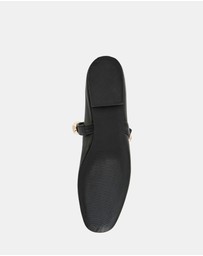 Steve Madden - Poppin Black Leather Flats