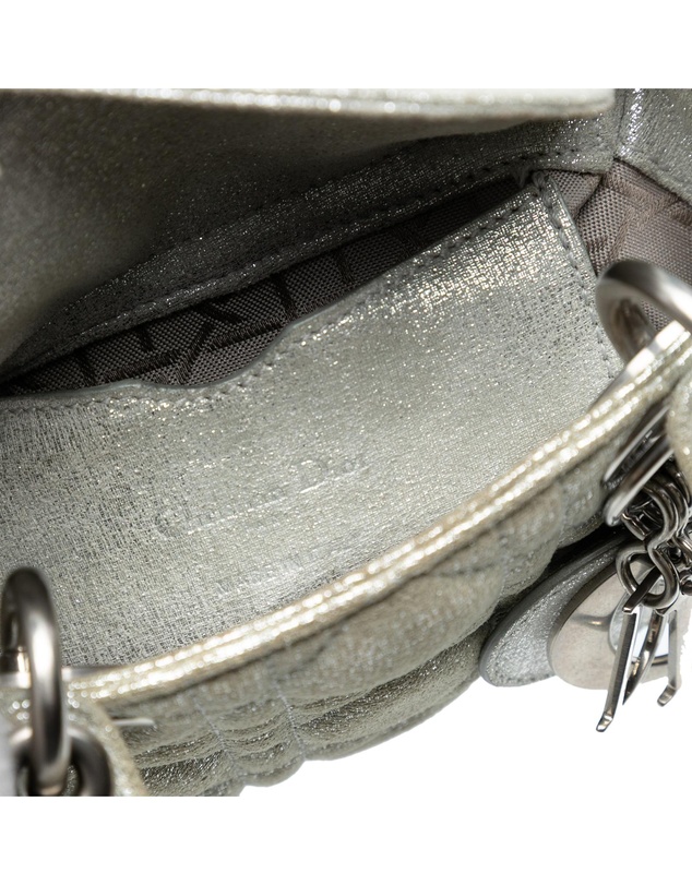 Pre-Loved by Azura Reborn - Pre-Loved Micro Metallic Calfskin Cannage Lady Dior