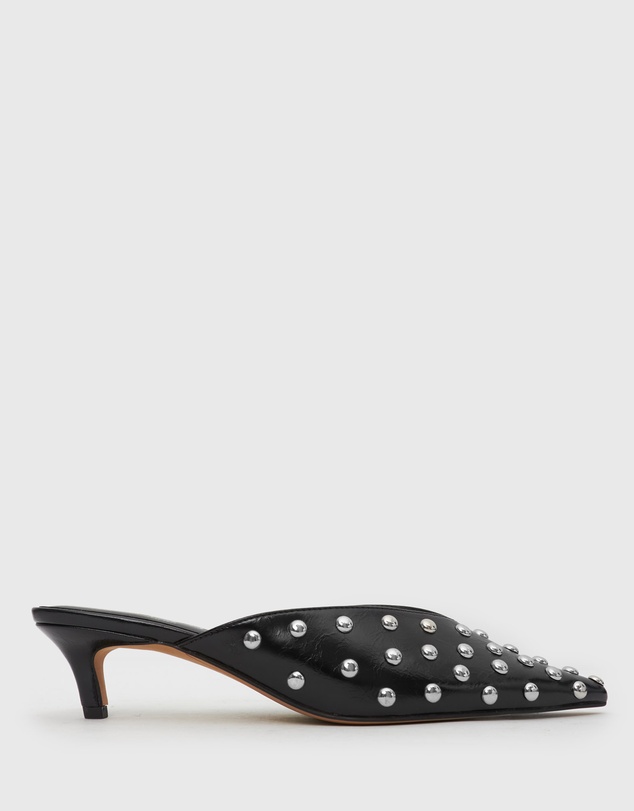 Betts - Lia Low Heel Studded Mules
