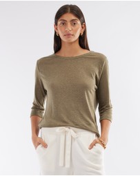 Amelius - Bronte Linen Three Quarter Jersey Top