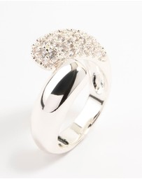 Lovisa - Silver Plated Pave Wrapped Cubic Zirconia Ring