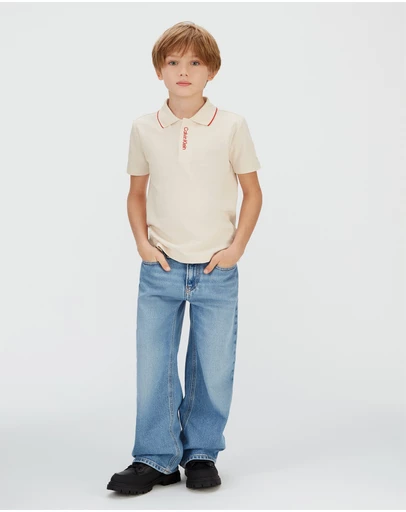 Calvin Klein Jeans - Boys Stretch Pique Tipping Polo Shirt
