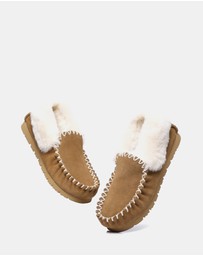 EVERAU - Australian Shepherd Ugg Popo Moccasins Cow Suede Upper Moccasins
