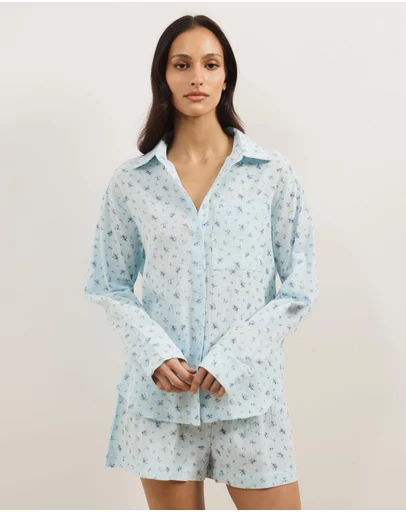 Atmos&Here - Mae Long Sleeve Floral Pyjama Short Set