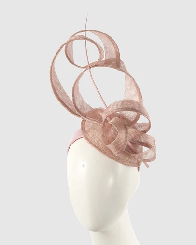 Max Alexander - Tall Dusty Pink Sinamay Fascinator Headband