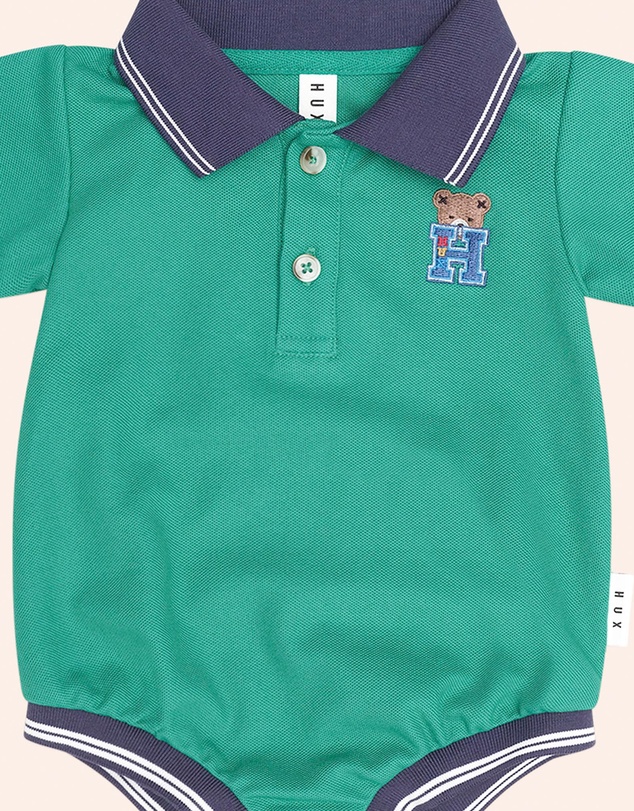 Huxbaby - Collegiate Hux Pique Polo Romper - Babies