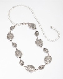 Lovisa - Antique Silver Textured Circular Chain Belt