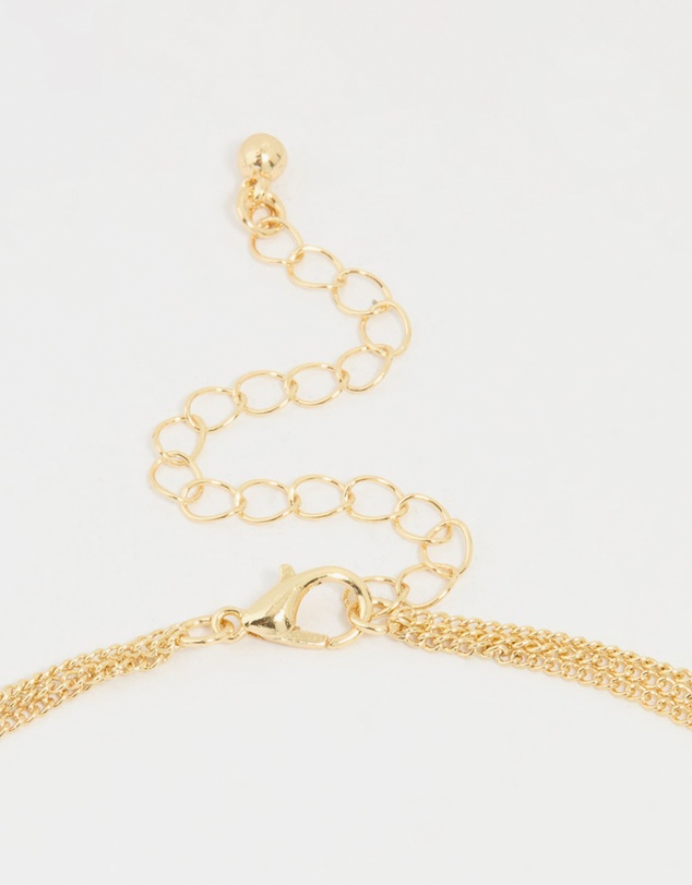 Lovisa - Gold Plated Brass Cubic Zirconia Layered Necklace