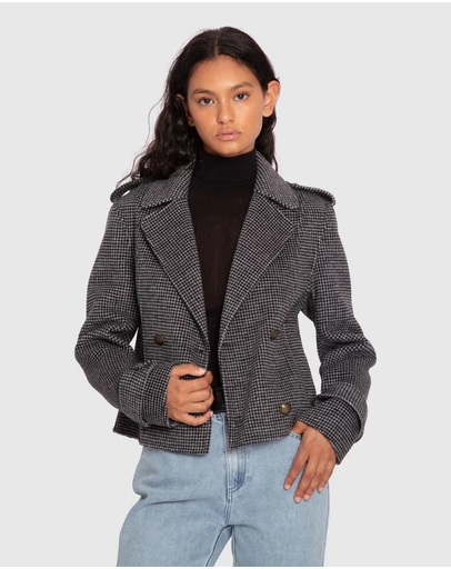 Belle & Bloom - Better Off Military Peacoat - Black/White