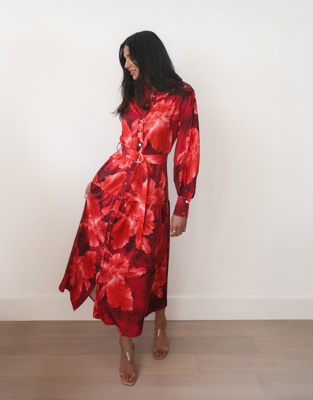 Esther & Co - Zirella Dress - Red Floral