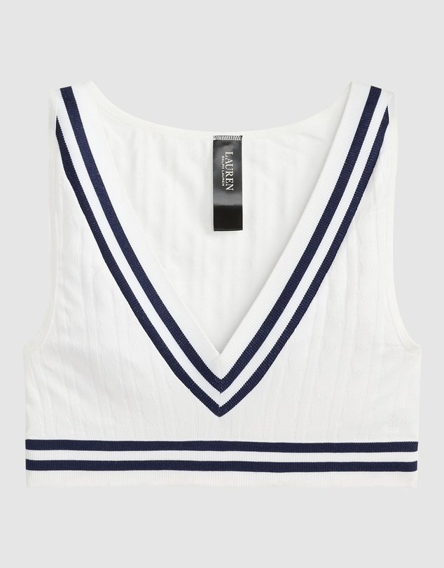 Lauren by Ralph Lauren - Cricket Cable Knit Lightly-Lined Crop Top Bra