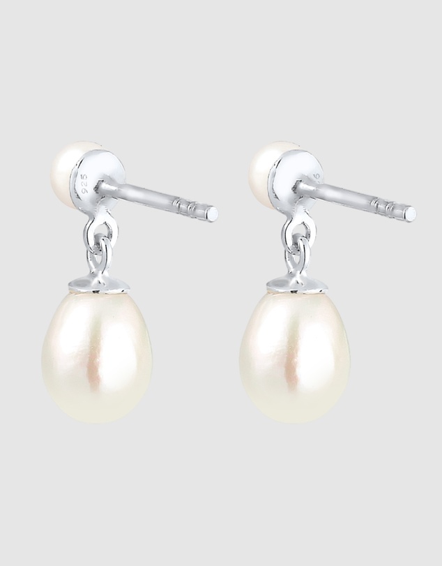 Elli Jewelry - Earrings Ear Hangers with Freshwater Pearls in 925 Sterling Silver