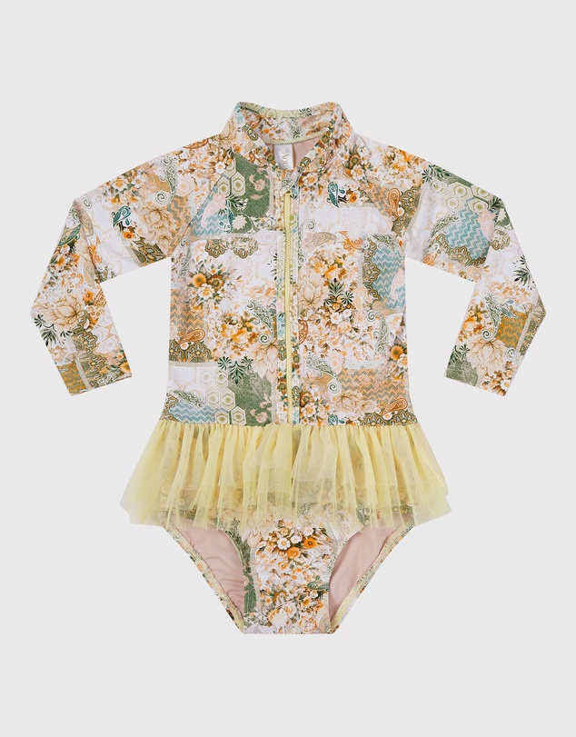 Aqua Blu Kids - Mosaic Long Sleeve One Piece - Babies