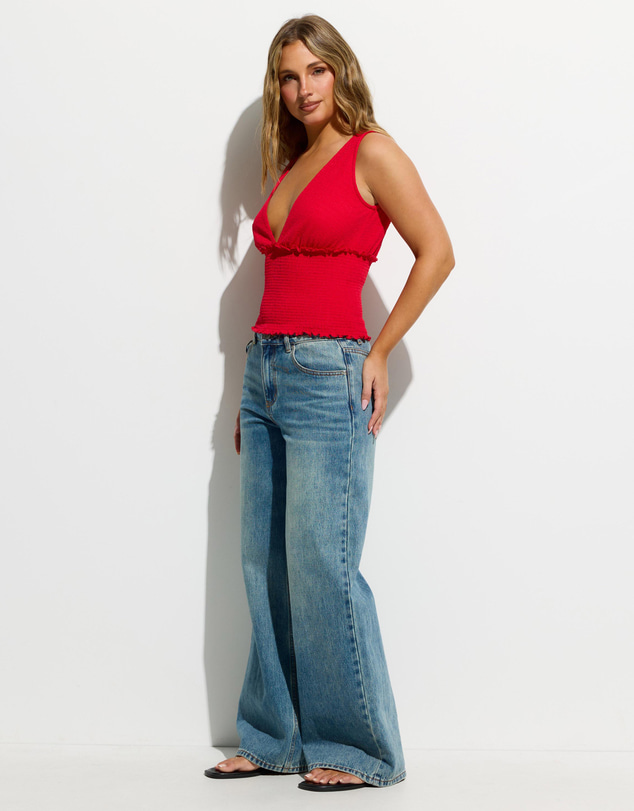 Dazie - Denny V Neck Top