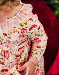 Fleur Harris - 'Toadstool' Paradise Dress in Apricot
