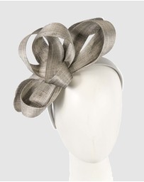 Fillies Collection - Silver Abaca Loops Racing Fascinator
