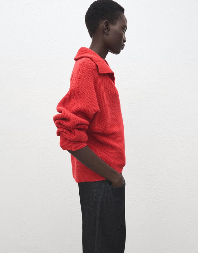 M.N.G - Polo-Neck Ribbed Sweater