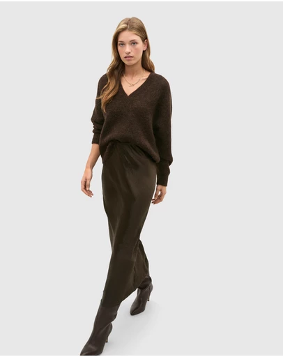Seed Heritage - Crinkled Satin Slip Skirt