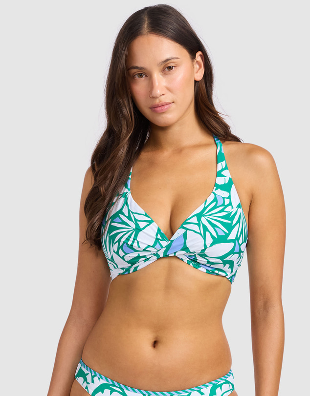 Seafolly - Retro Reef Wrap Front F Cup Bikini Top