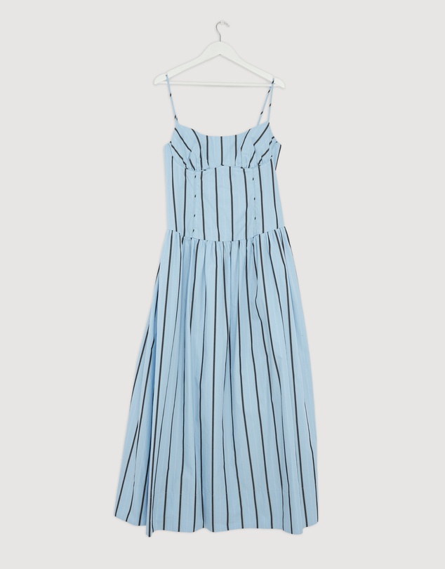 Revibe - Repaired Shona Joy Saxon Panelled Bustier Maxi Dress - AU 12