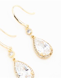 Lovisa - Gold Plated Pear Cut Cubic Zirconia Drop Earrings