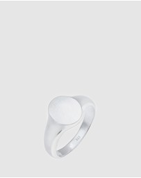 Kuzzoi - ICONIC EXCLUSIVE - Ring Signet Matt Basic Cool 925 Silver