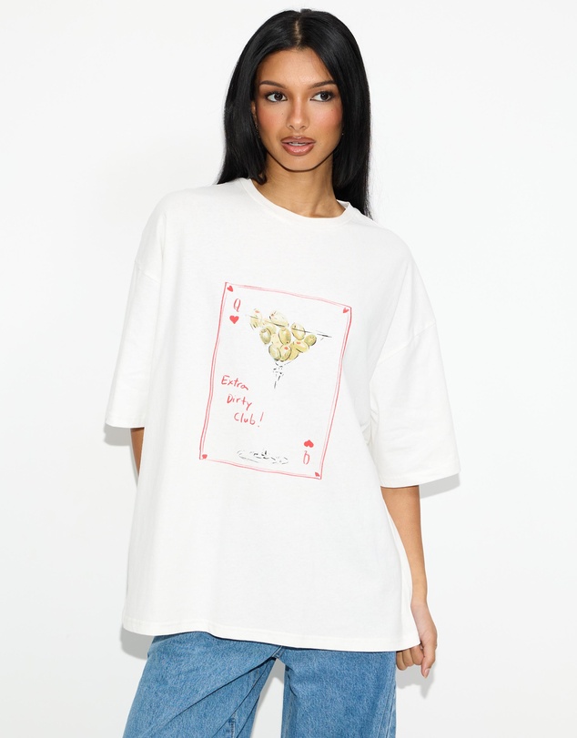 Dazie - Martini Club Oversized Graphic Tee