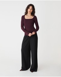 Forcast - Zahlia Square Neck Rib Knit