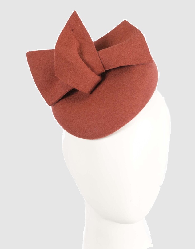 Max Alexander - Winter Rust Felt Pillbox with Bow