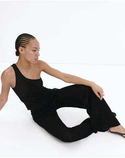 M.N.G - Asymmetric Openwork Knit Top