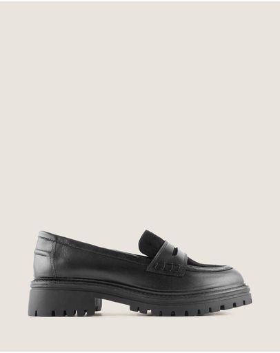 BLACK LEATHER/SUEDE
