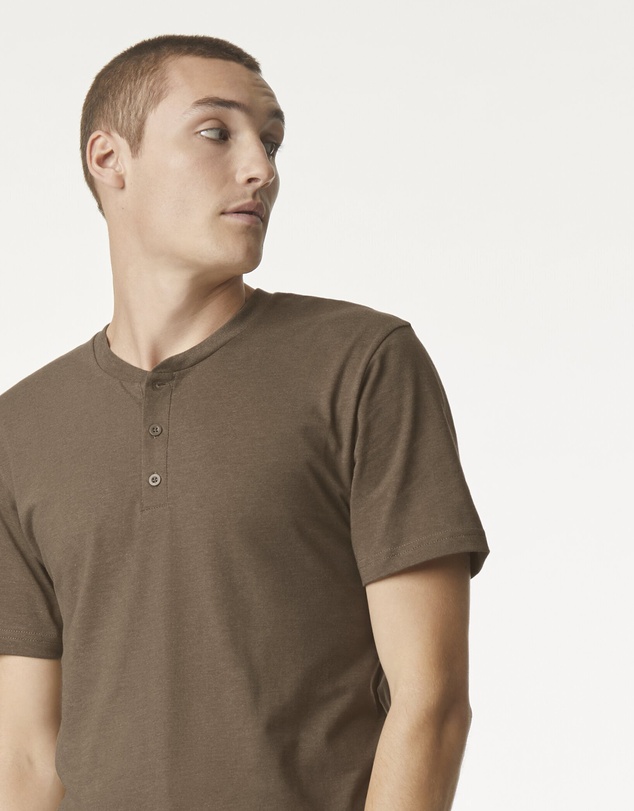 American Apparel - Unisex Henley Short Sleeve CVC T-Shirt