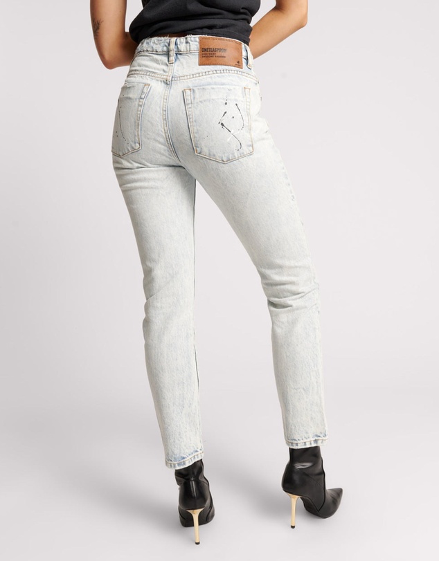 ONE TEASPOON - Florence Painted High Waist Awesome Baggies Straight Leg Jeans