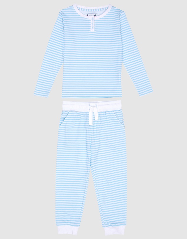 Sant And Abel - Kids Sky Blue Jersey Long Snug Set