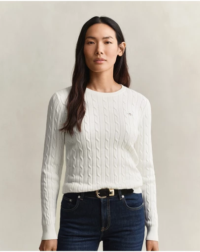 Gant - Stretch Cotton Cable Crew Neck Knit