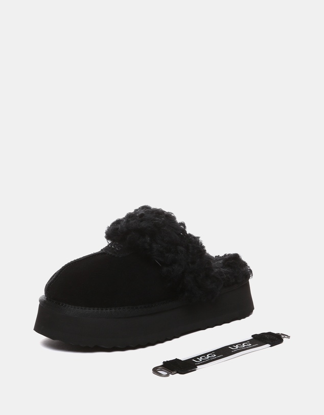 EVERAU - Australian Shepherd Ugg Waffle Curly Platform Cow Suede Upper House Shoes