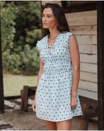Petal & Pup - Pipper Mini Dress - Blue Polka Dot