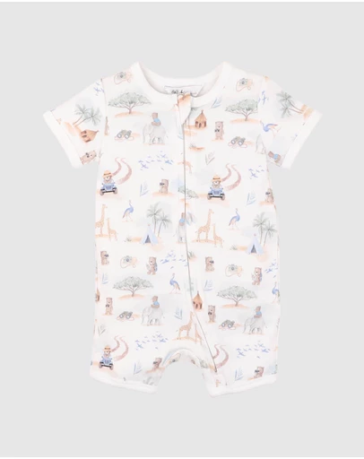 Bebe by Minihaha - Brady Organic SS Zip Romper - Babies