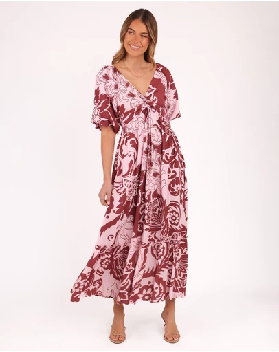 Petal & Pup - Shanae Maxi Dress - Pink Brown Paisley