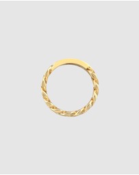 Kuzzoi - ICONIC EXCLUSIVE - Ring Gents Signet Tank Links Plate in 925 Sterling Silver Gold Plated