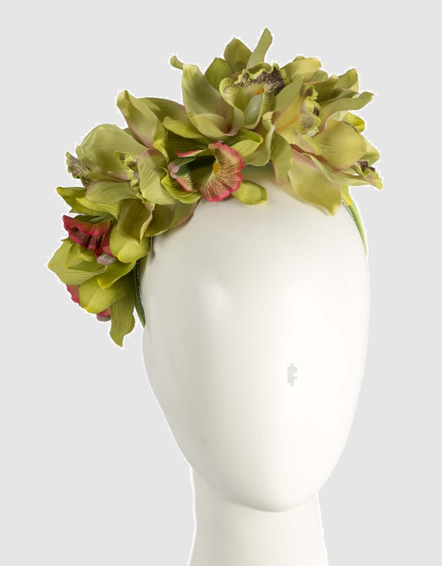 Max Alexander - Large Lime Flower Headband Fascinator