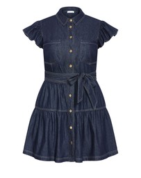 City Chic - Plus size Kelsie Denim Mini Dress - dark wash
