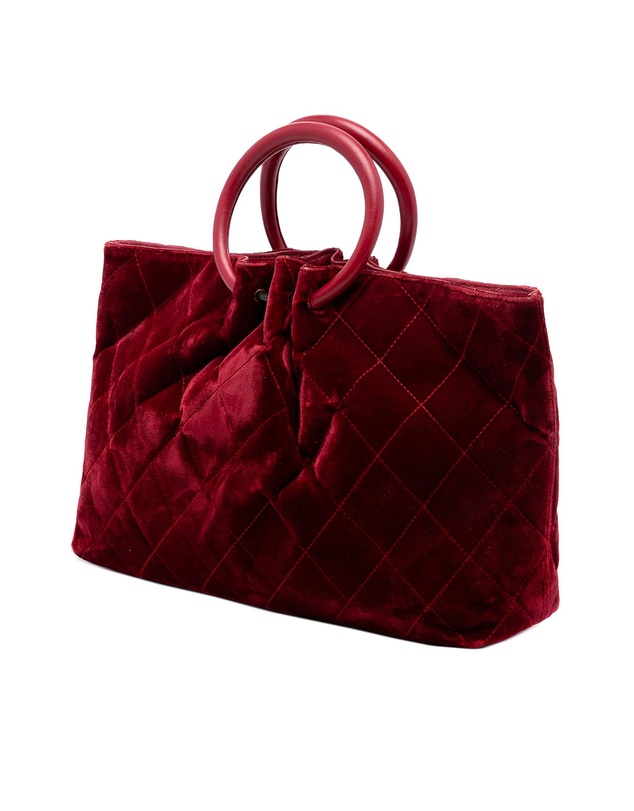 Pre-Loved by Azura Reborn - Pre-Loved CC Quilted Velvet Top Handle Bag