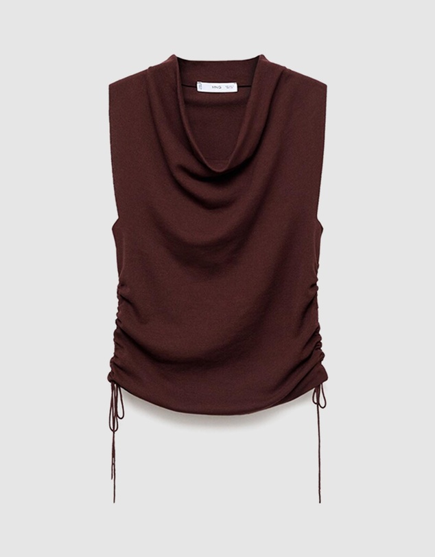 M.N.G - Ruched Knitted Top