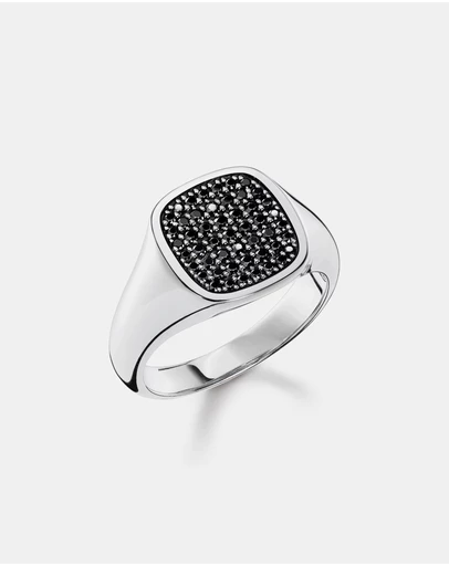 THOMAS SABO - Ring with Black Stones Silver