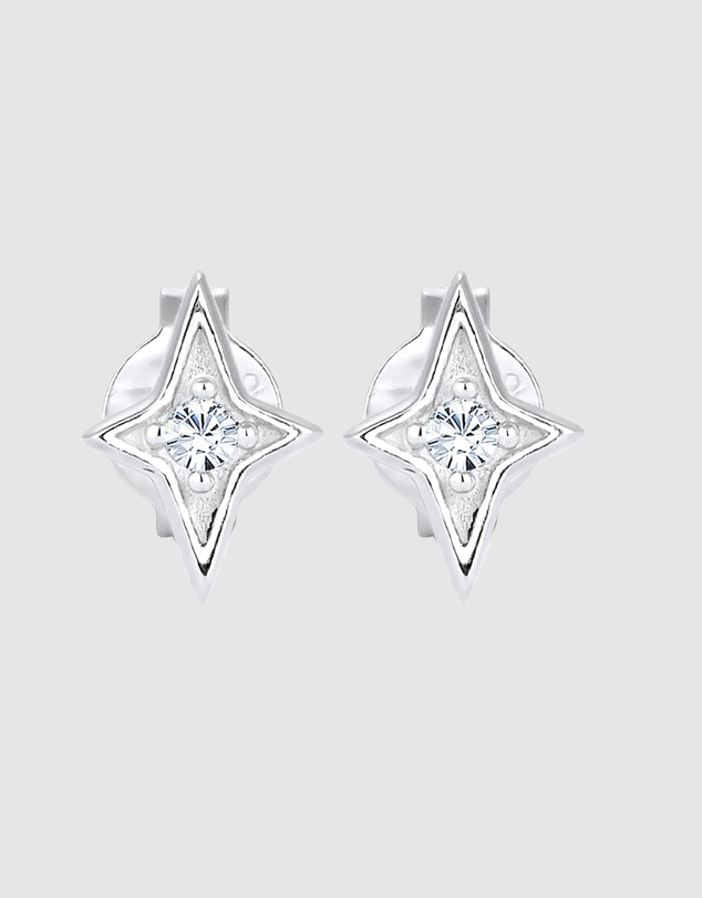 Kuzzoi - ICONIC EXCLUSIVE - Crystal Star Stud Earrings in 925 Sterling Silver