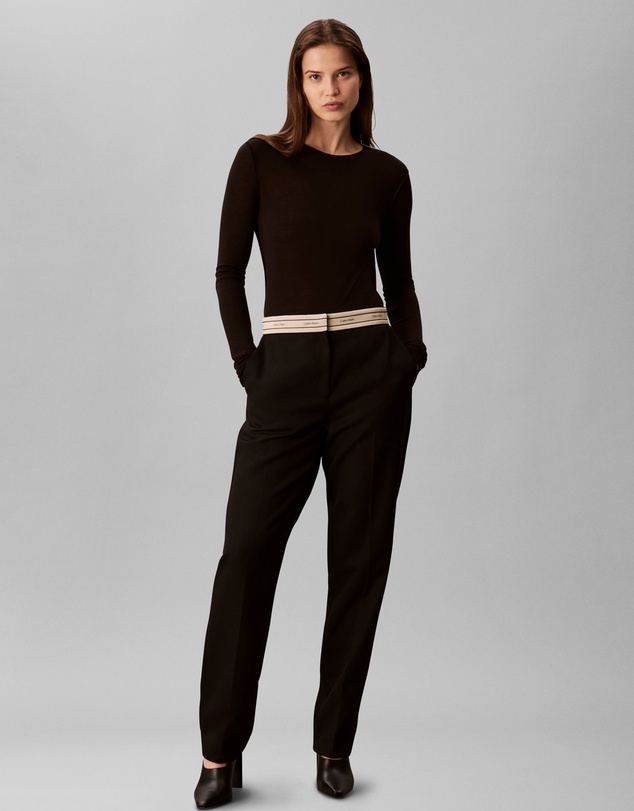 Calvin Klein - Wool Logo Waistband Pants